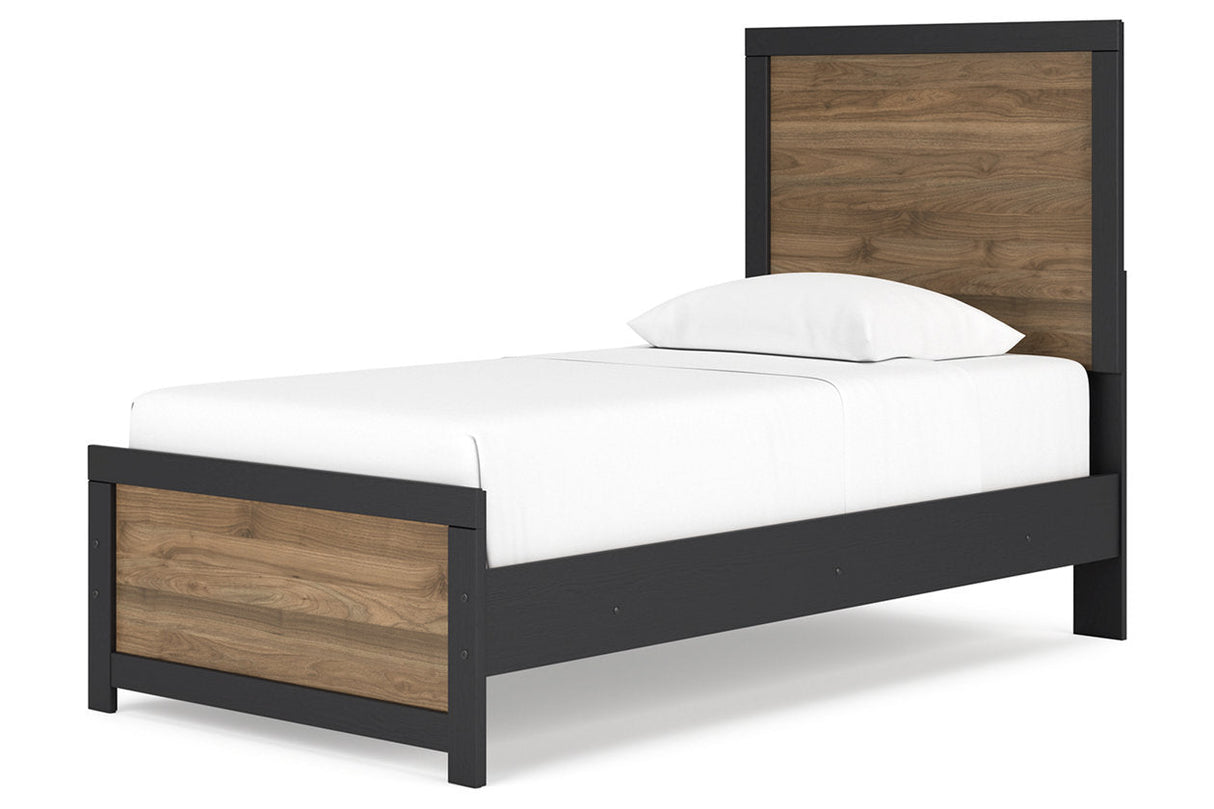 Vertani Black Twin Panel Bed