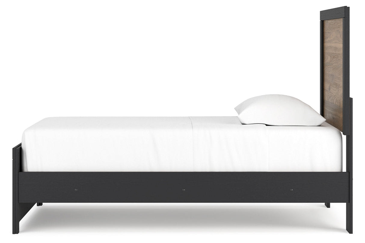 Vertani Black Twin Panel Bed