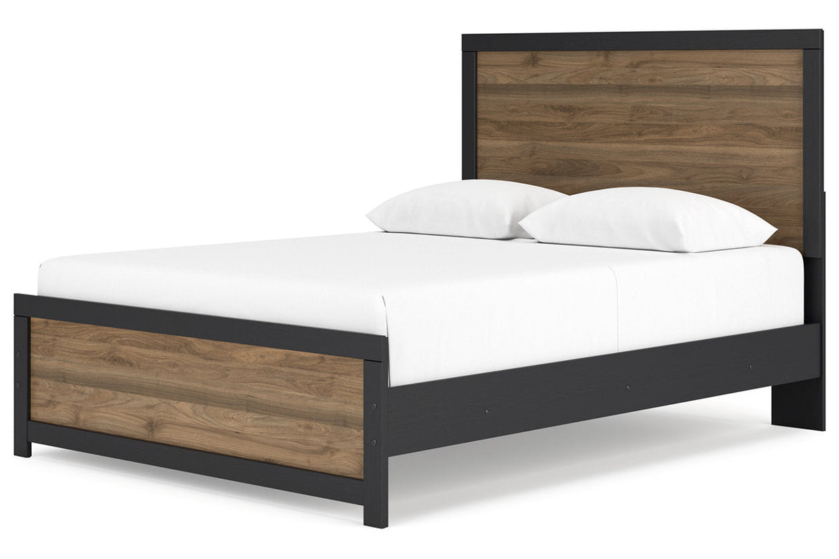 Vertani Black Queen Panel Bed