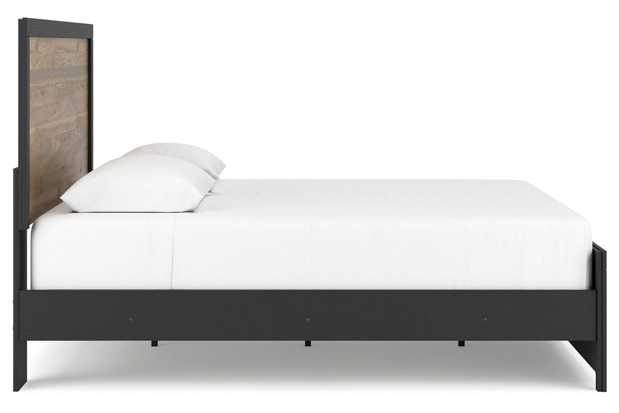 Vertani Black King Panel Bed