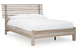 Hasbrick Tan Queen Slat Platform Bed