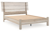 Hasbrick Tan Queen Slat Platform Bed