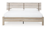 Hasbrick Tan King Slat Panel Bed