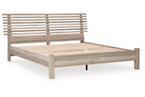 Hasbrick Tan King Slat Panel Bed