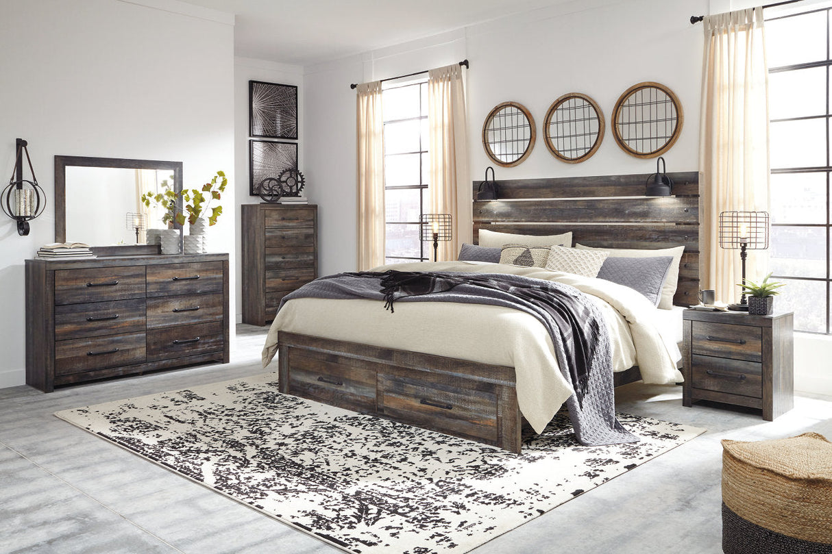 Drystan Multi King Panel Bed with 2 Storage Drawers