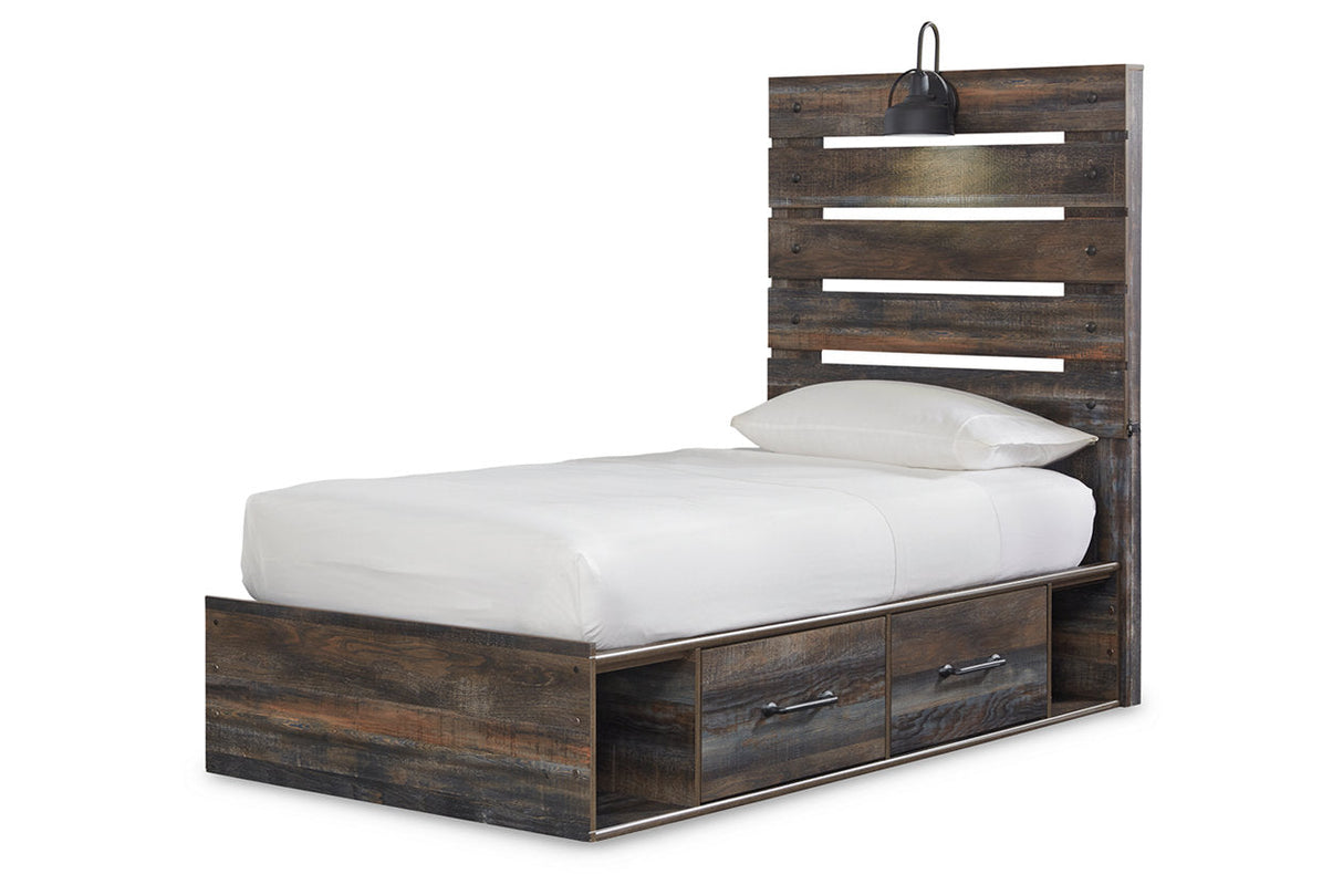 Drystan Multi Twin Panel Bed with 2 Storage Drawers