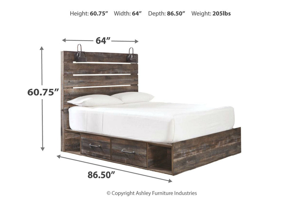 Drystan Multi Queen Platform Bed with 2 Storage Drawers