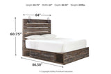 Drystan Multi Queen Platform Bed with 2 Storage Drawers