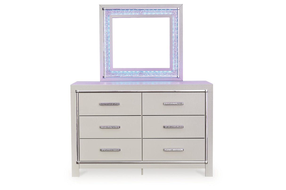 Zyniden Silver Dresser and Mirror