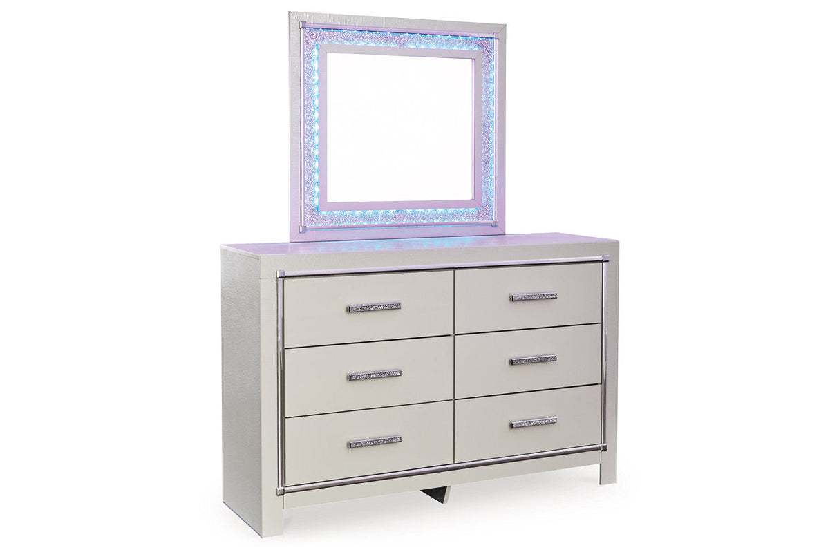 Zyniden Silver Dresser and Mirror