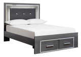 Lodanna Gray LED Footboard Storage Youth Bedroom Set