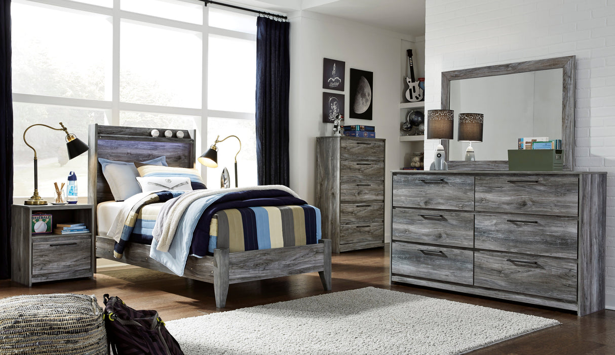 Baystorm Gray LED Panel Youth Bedroom Set