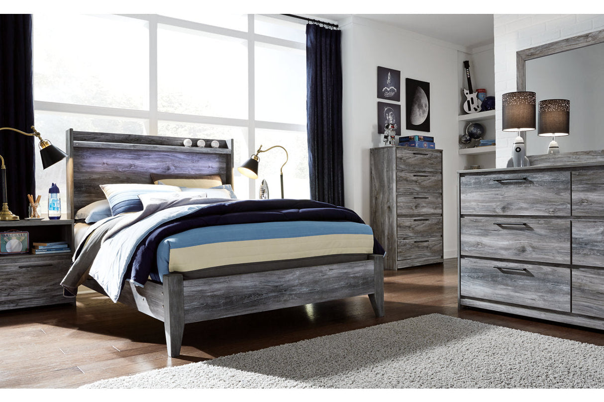 Baystorm Gray Full Panel Bed