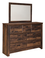 Quinden Dark Brown Bedroom Mirror (Mirror Only)