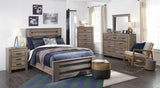 Zelen Warm Gray Panel Youth Bedroom Set