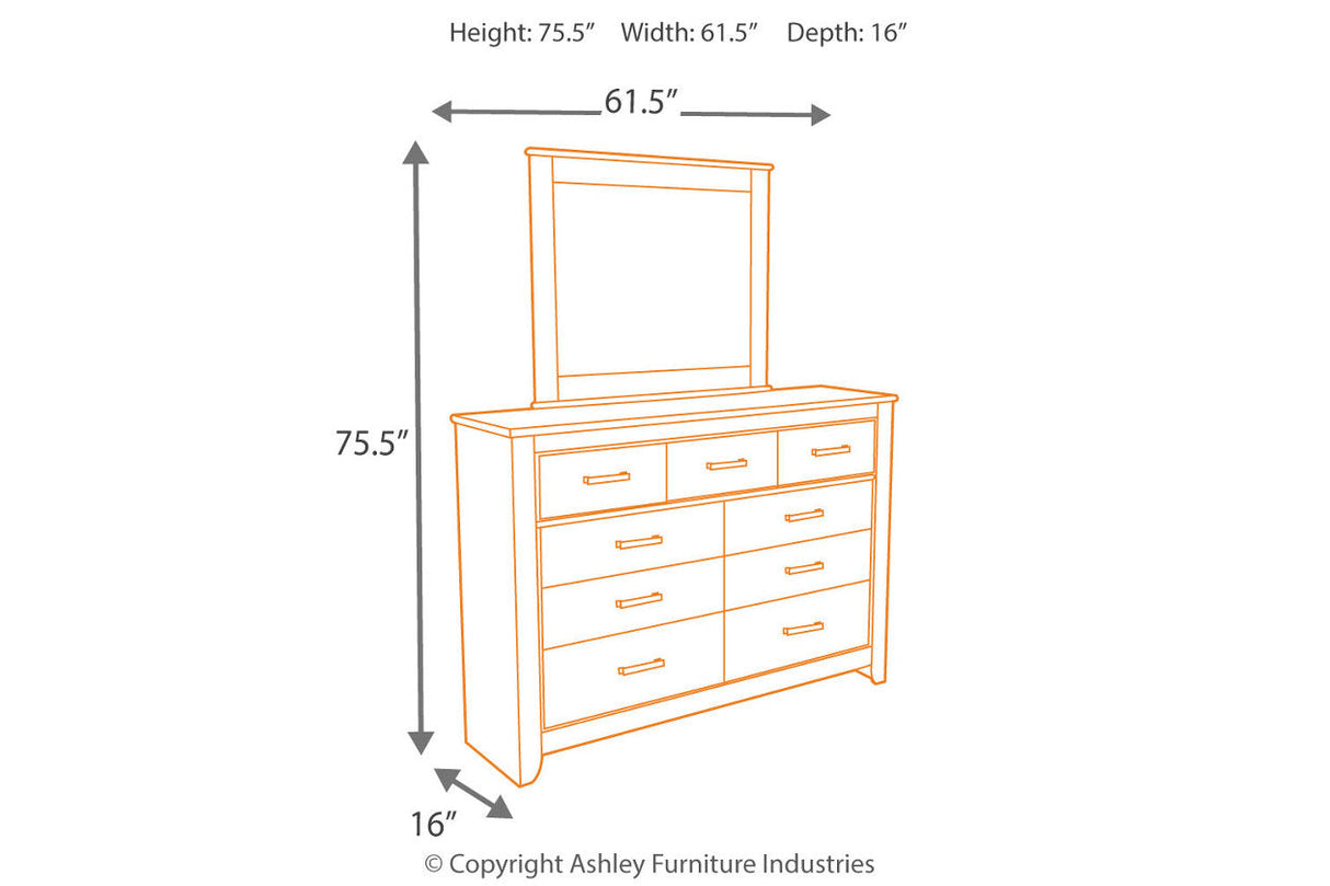 Zelen Warm Gray Dresser and Mirror