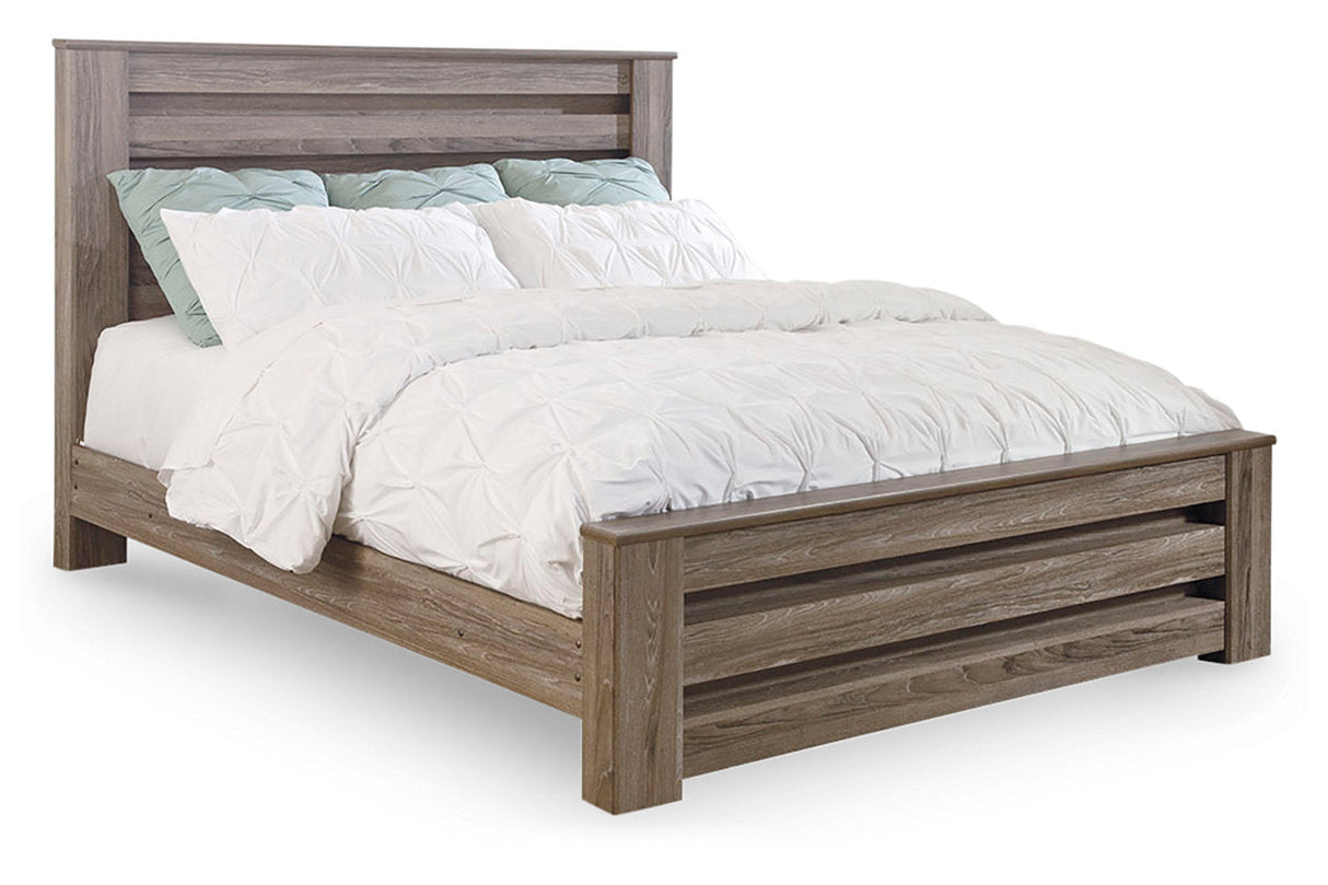 Zelen Warm Gray King Panel Bed