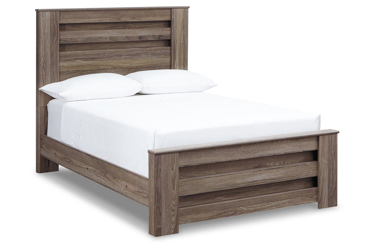 Zelen Warm Gray Full Panel Bed