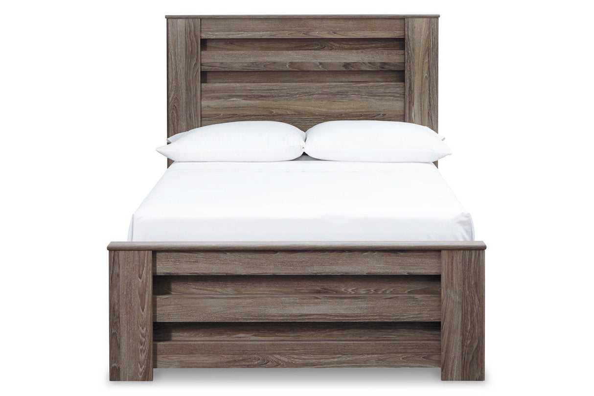 Zelen Warm Gray Full Panel Bed