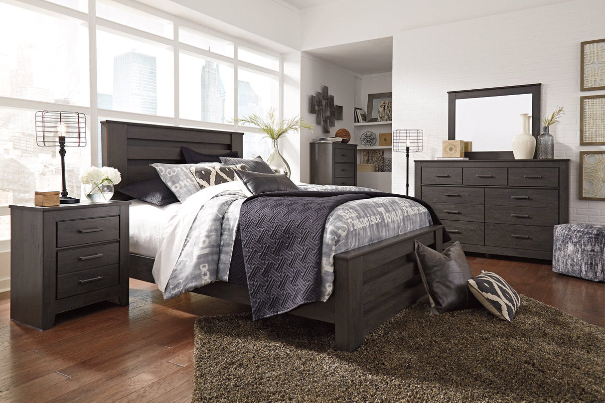 Brinxton Charcoal Queen Panel Bed