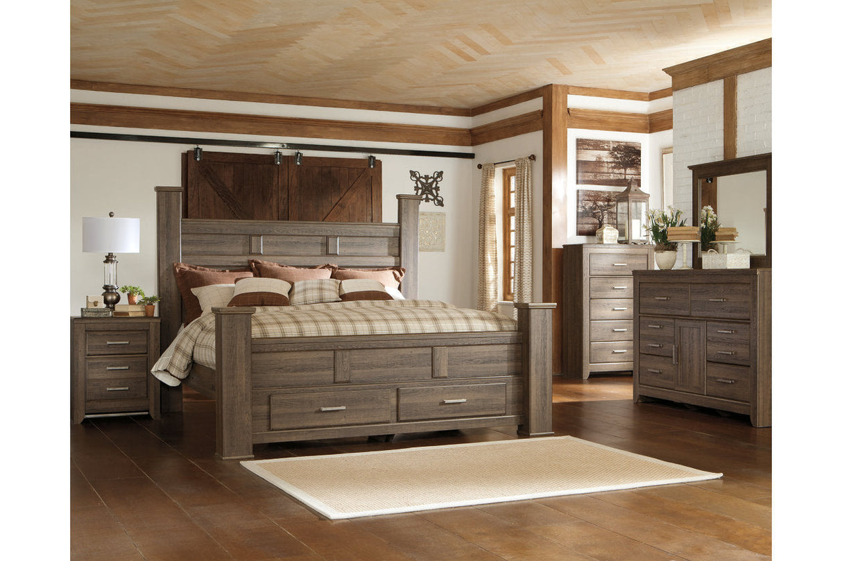 Juararo Dark Brown Dresser and Mirror