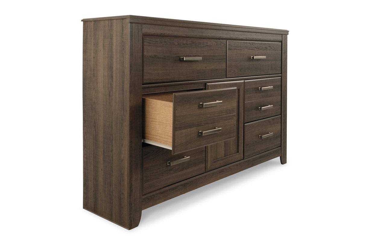 Juararo Dark Brown Dresser and Mirror