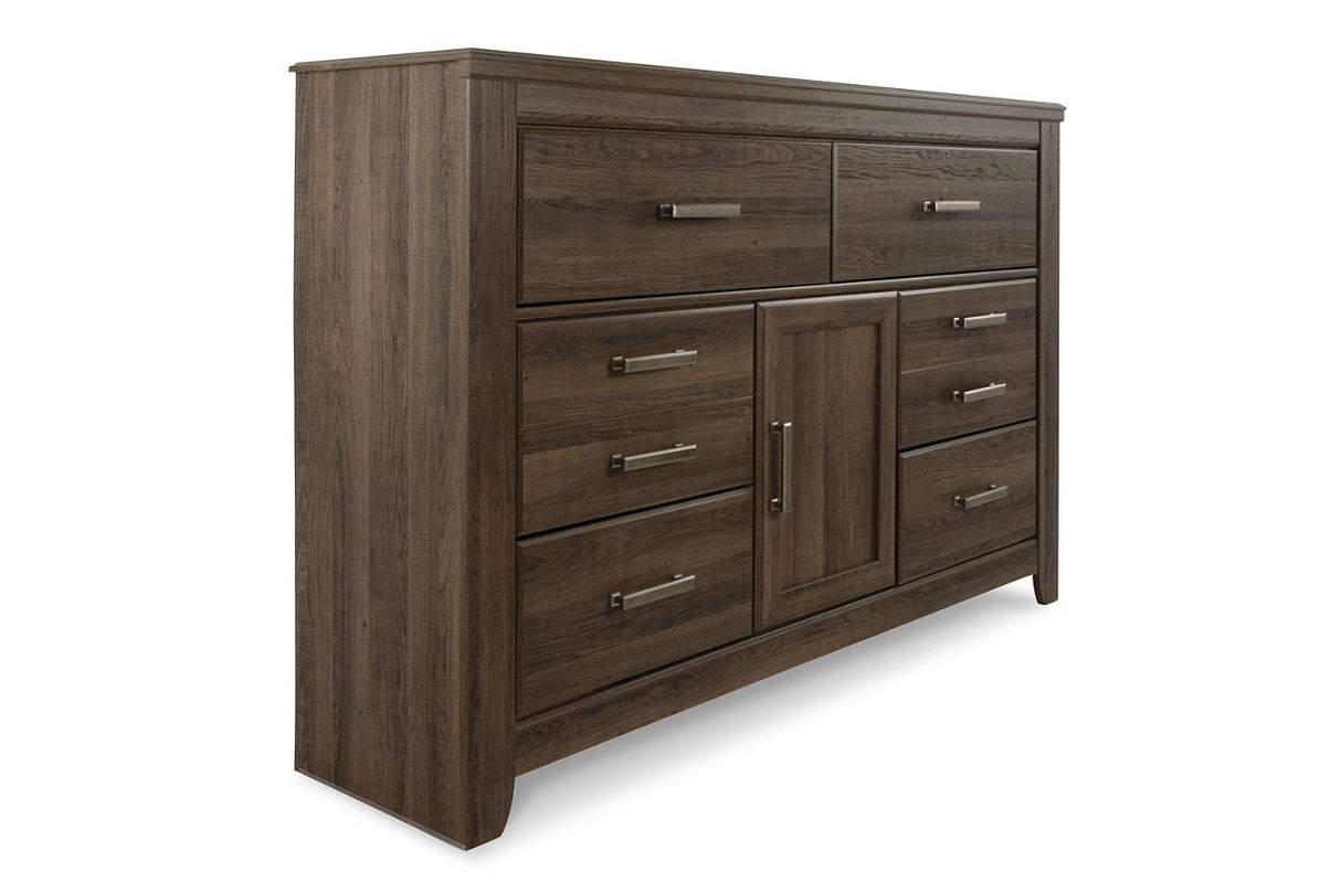 Juararo Dark Brown Dresser and Mirror