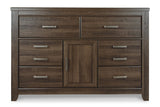 Juararo Dark Brown Dresser and Mirror