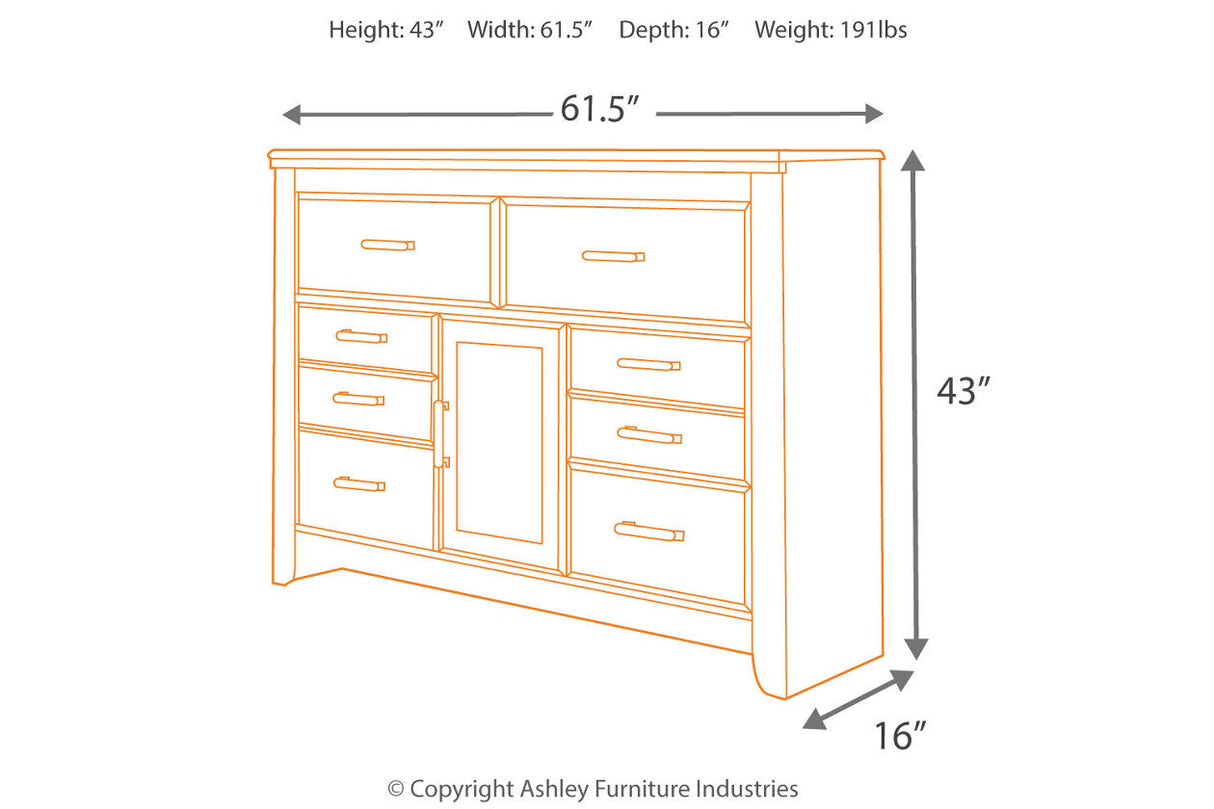 Juararo Dark Brown Dresser