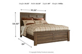 Juararo Dark Brown Queen Panel Bed