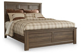 Juararo Dark Brown Queen Panel Bed