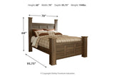 Juararo Dark Brown Queen Poster Bed