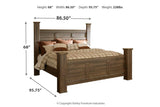 Juararo Dark Brown King Poster Bed