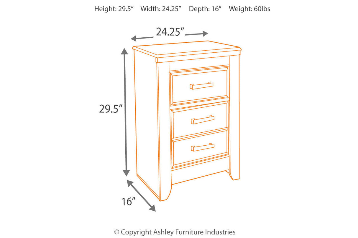 Juararo Dark Brown Nightstand