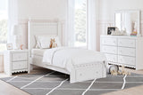 Mollviney White Twin Panel Storage Bed