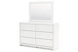 Mollviney White Dresser and Mirror