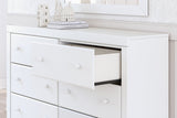 Mollviney White Dresser and Mirror