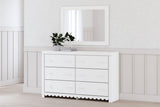 Mollviney White Dresser and Mirror