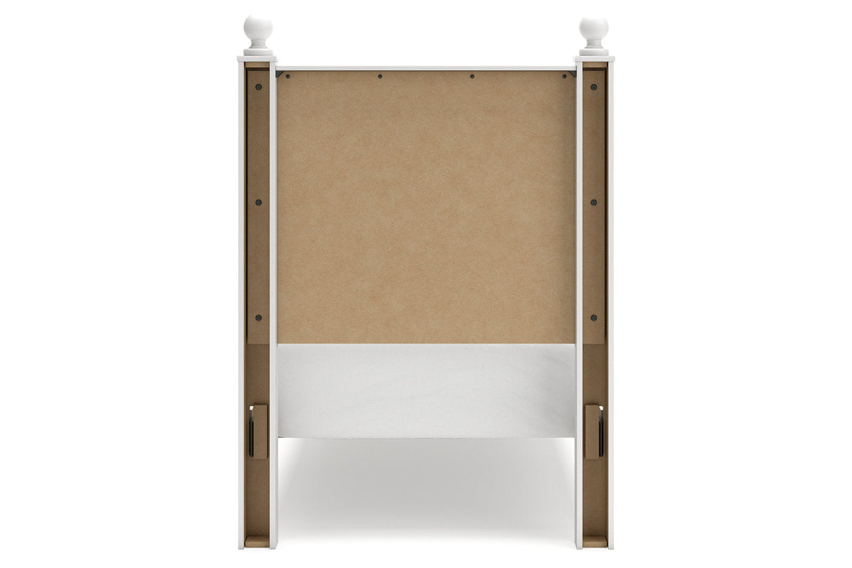 Mollviney White Twin Panel Bed