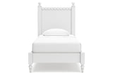 Mollviney White Twin Panel Bed