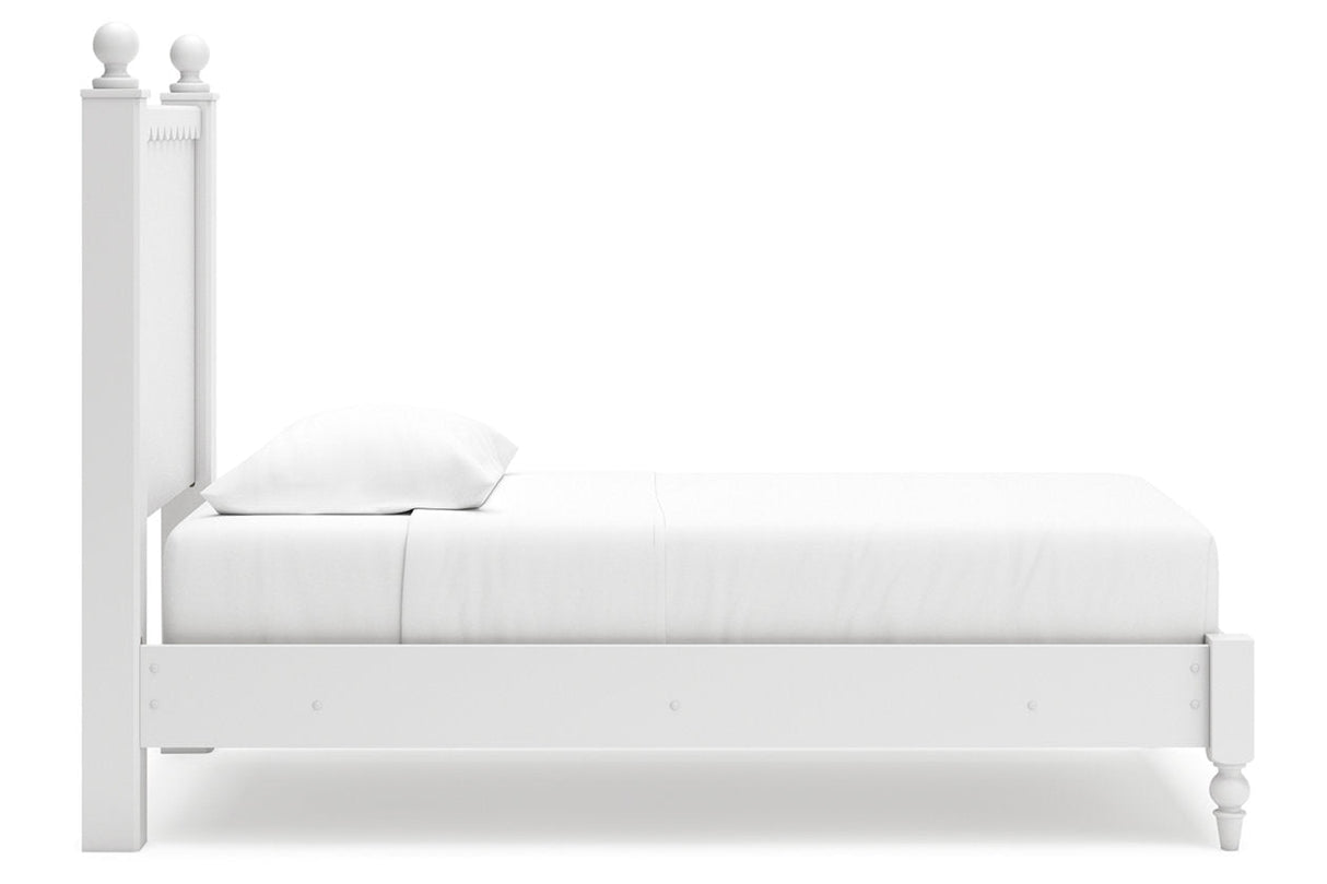 Mollviney White Twin Panel Bed