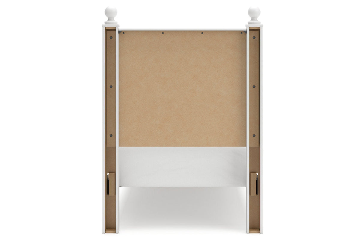 Mollviney White Twin Panel Storage Bed