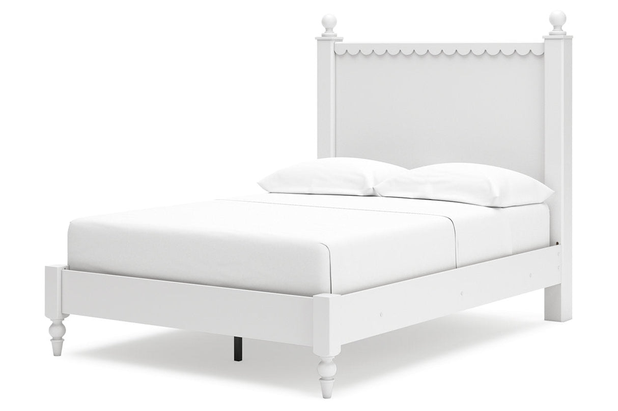 Mollviney White Full Panel Bed