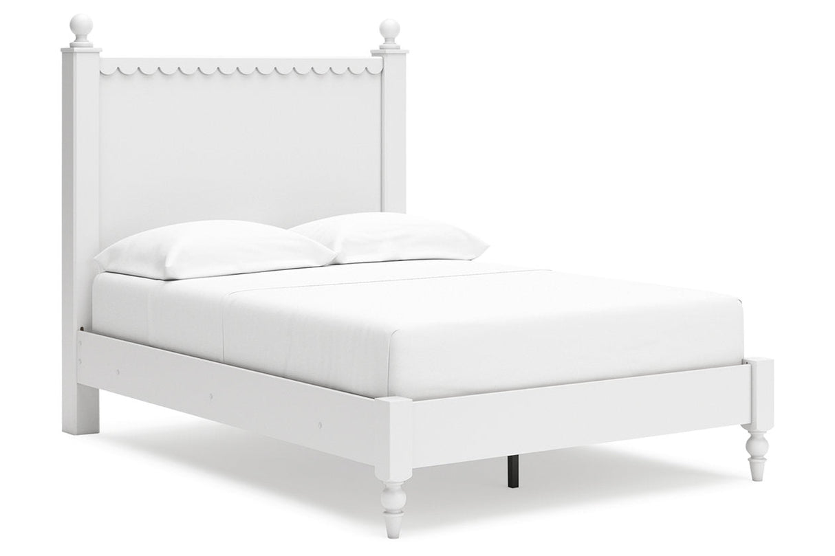 Mollviney White Full Panel Bed