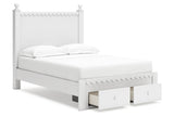 Mollviney White Full Panel Storage Bed