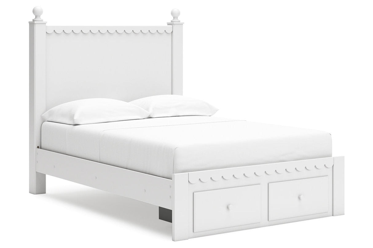 Mollviney White Full Panel Storage Bed