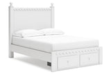 Mollviney White Full Panel Storage Bed