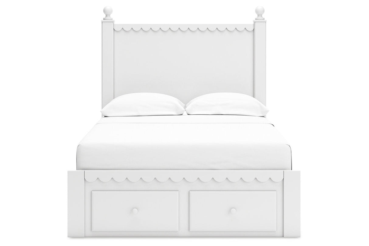 Mollviney White Full Panel Storage Bed