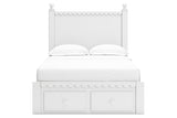 Mollviney White Full Panel Storage Bed