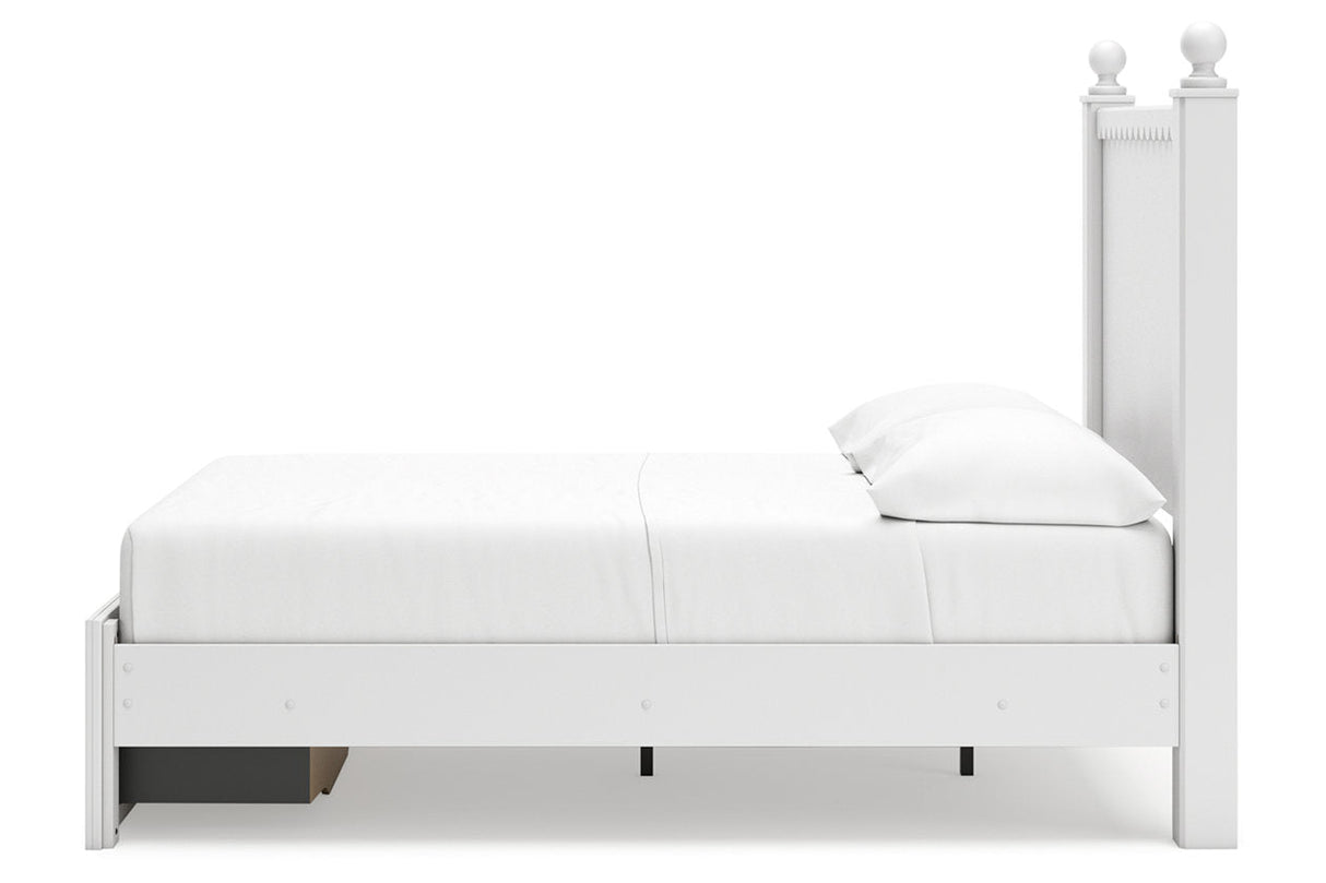 Mollviney White Full Panel Storage Bed